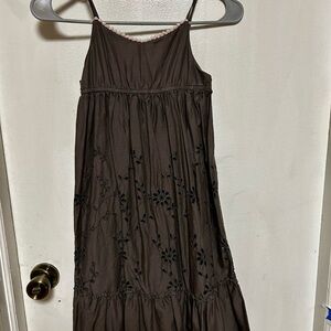 Gap Kids Casual Embroidered Steel Grey Summer Dress